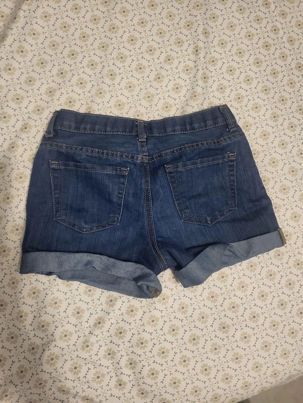 The Children's Place Girls' Dark Blue Denim Roll-Cuff Shorts